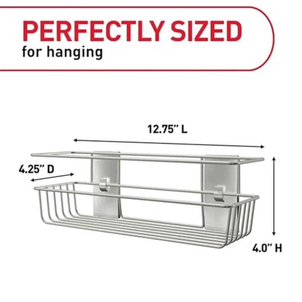 Shower Caddy Bathroom Organizer with Water Resistant Strips Damage Free Storage